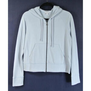 NEW, James Perse French Terry Crop Zip Hoodie in Blue Sz 2 #T3685